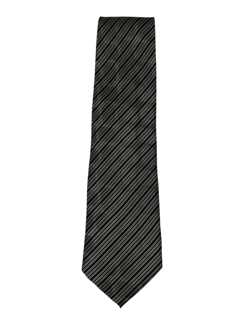 NWT Tongue Tied Tom McLellon Silk Black White Stripe Tie